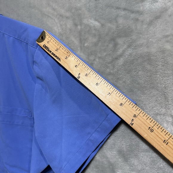 Figs Technical Collection Scrubs Women's Medium Blue V Neck Solid‎ Nurse Pocket - Picture 6 of 6